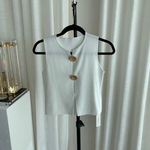 White Sleeveless Top